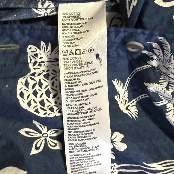 Tommy Bahama Hawaiian Shirt Mens Large Blue Christmas Mele Kalikimaka Hula Girl - Picture 3 of 4